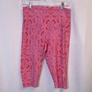 Aerie OFFLINE Women's Pink Bandana Print Capri Leggings Size XL